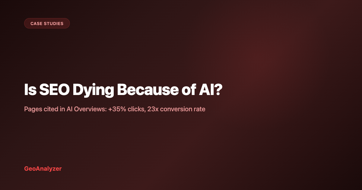 Is SEO dying because of AI analysis showing pages cited in AI Overviews get 35% more clicks and 23x conversion rate